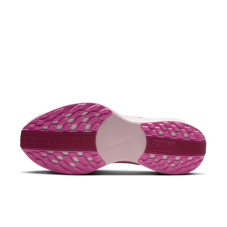 The outsole of the left shoe from a pair of Nike Women's Pegasus Plus Road Running Shoes in the Hyper Pink/Sweet Beet-Playful Pink colourway. (8756146241698)