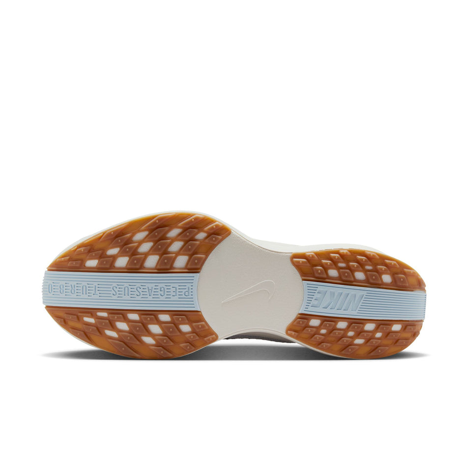 The outsole of the left shoe from a pair of Nike Men's Pegasus Plus Road Running Shoes in the White/Black-Sail-Blue Tint colourway.  (8614356779170)