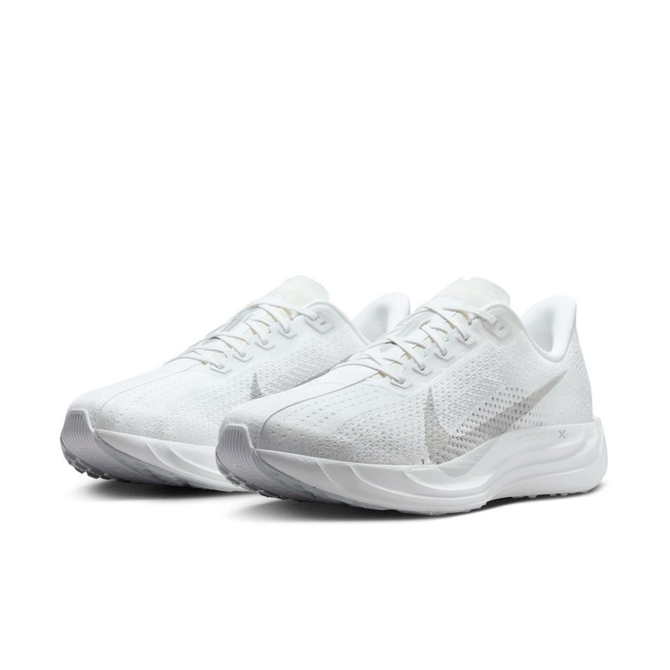 A pair of Nike Men's Pegasus Plus Road Running Shoes in the White/Pure Platinum-Wolf Grey colourway. (8683735351458)