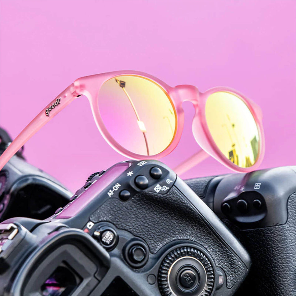A pair of goodr Influencers Pay Double - Circle G - Running Sunglasses