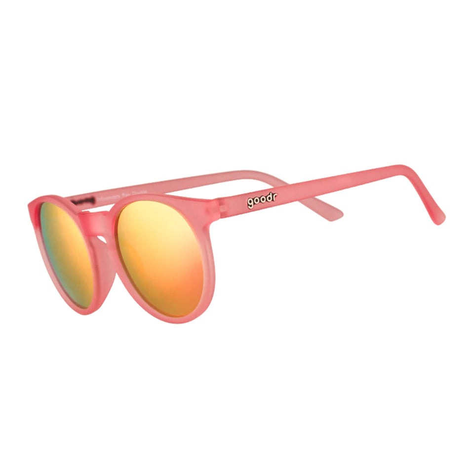 Side view of a pair of goodr Influencers Pay Double - Circle G - Running Sunglasses