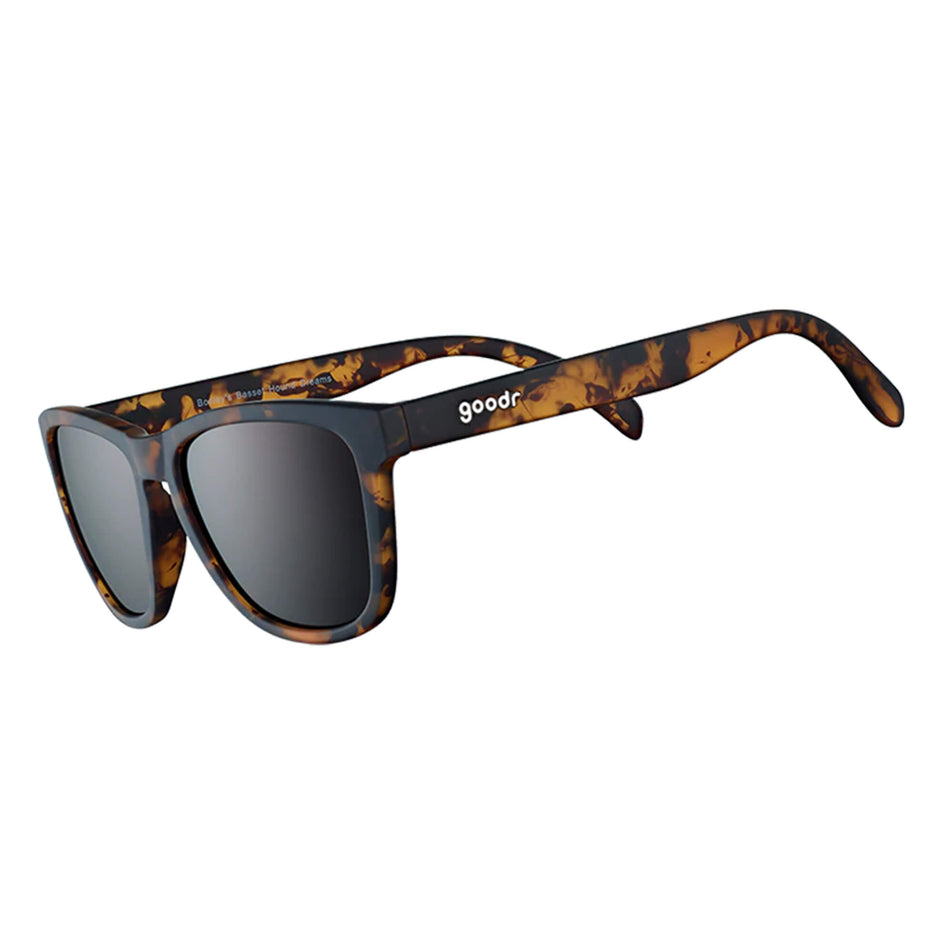 Side view of a pair of goodr Bosleys Basset Hound Dreams - OG - Running Sunglasses