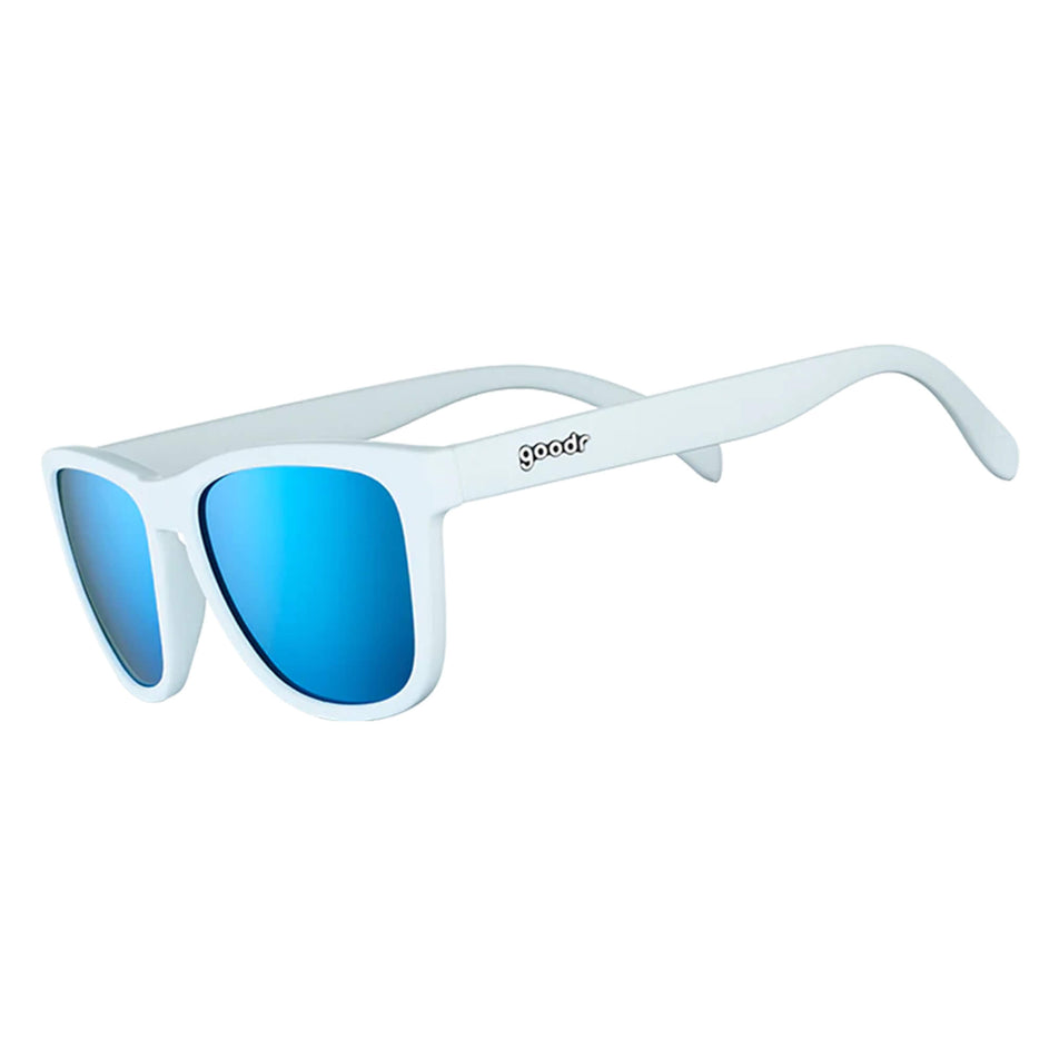 Side view of a pair of goodr Iced by Yetis - OG - Running Sunglasses