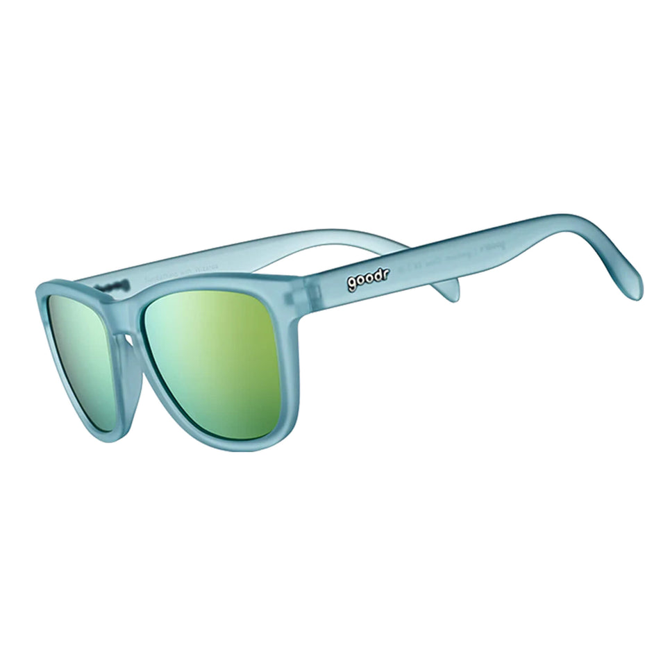 Side view of a pair of goodr Sunbathing with Wizards - OG - Running Sunglasses