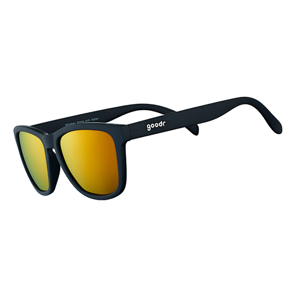 Side view of goodr Whiskey Shots with Satan - OG - Running Sunglasses