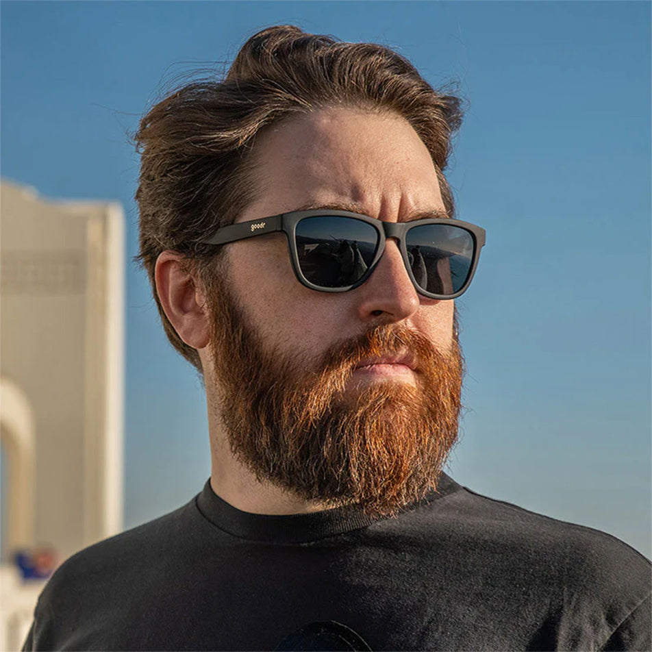 A model wearing a pair of goodr A Ginger's Soul - OG - Running Sunglasses (7037852582050)