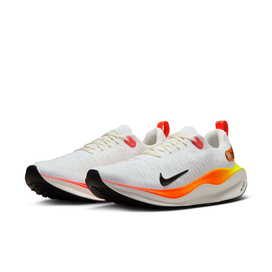 A pair of Men's InfinityRN 4 Road Running Shoes in the White/Black-Bright Crimson-Total Orange colourway (8215796252834)