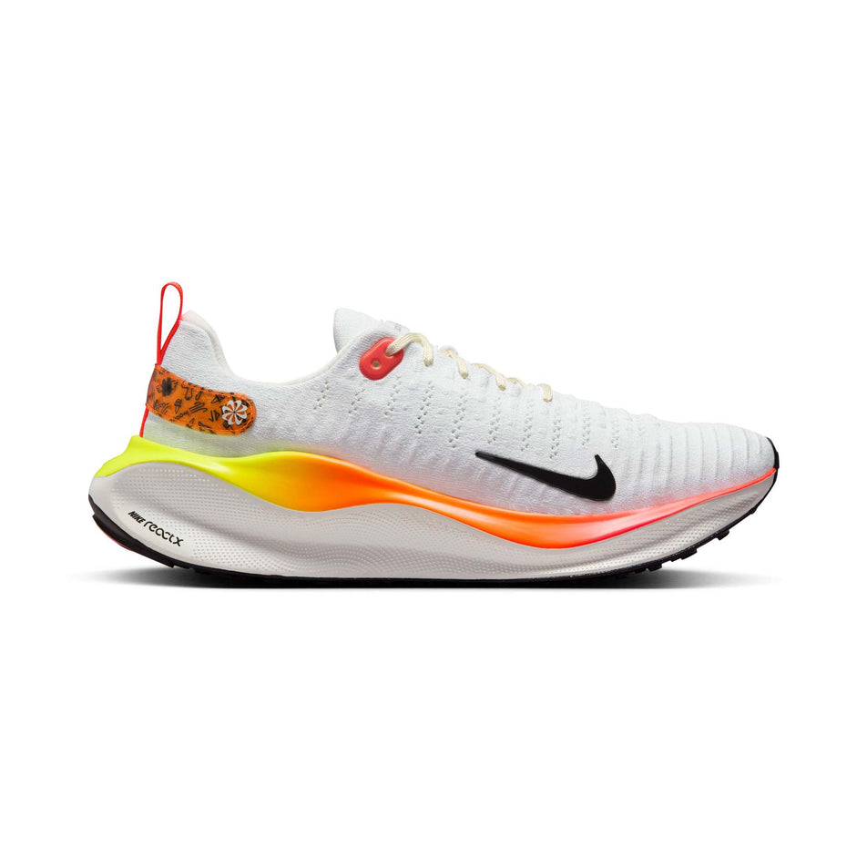 Lateral side of the right shoe from a pair of Men's InfinityRN 4 Road Running Shoes in the White/Black-Bright Crimson-Total Orange colourway (8215796252834)