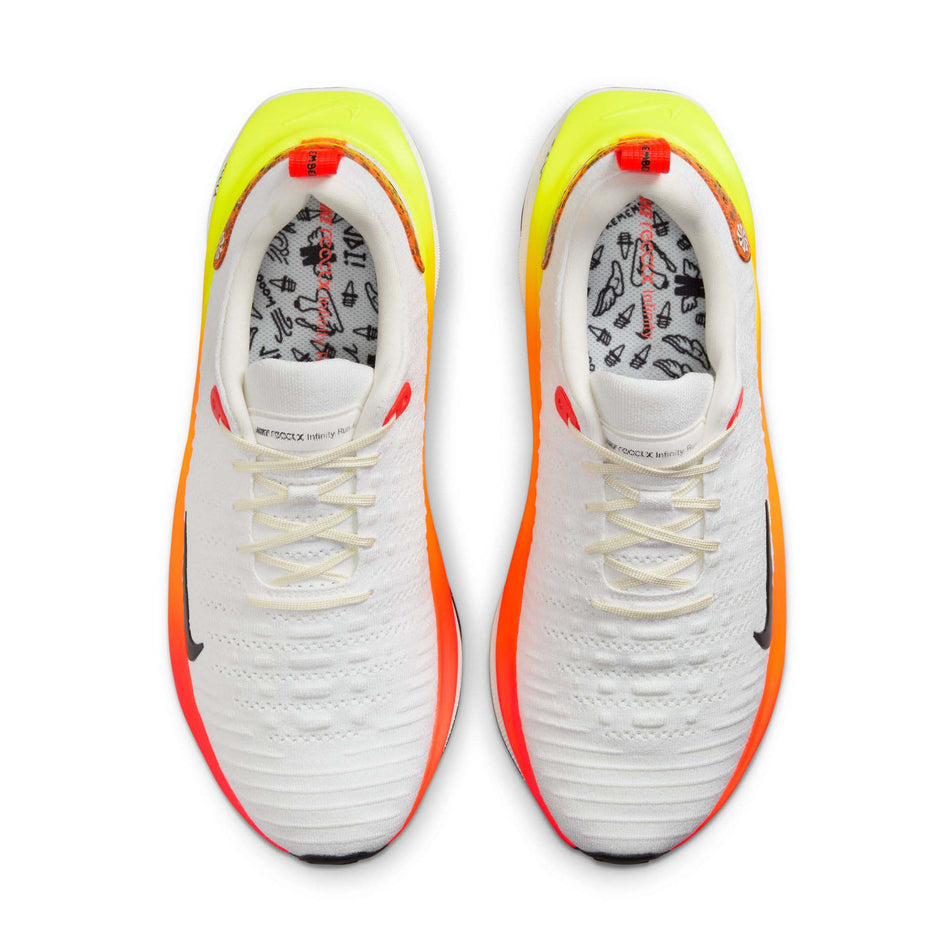 The uppers on a pair of Men's InfinityRN 4 Road Running Shoes in the White/Black-Bright Crimson-Total Orange colourway (8215796252834)