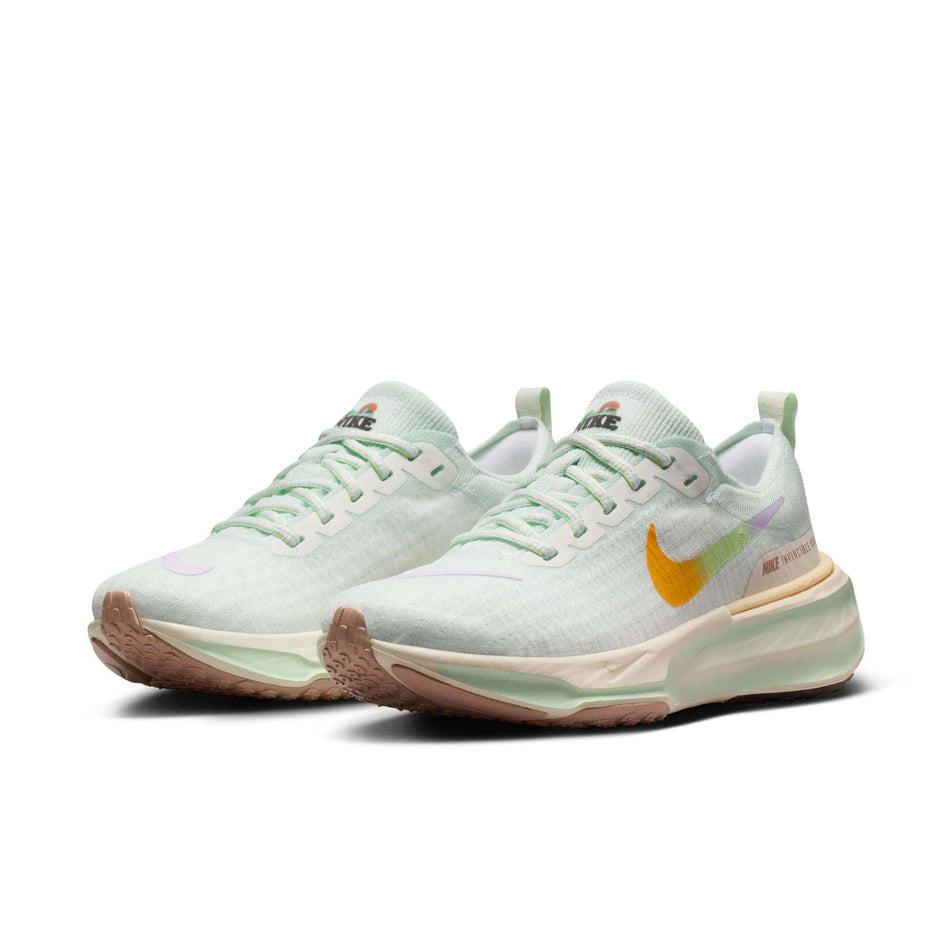 A pair of Nike Women's Invincible 3 Road Running Shoes in the Barely Green/Multi-Color-Sail colourway (8215805001890)