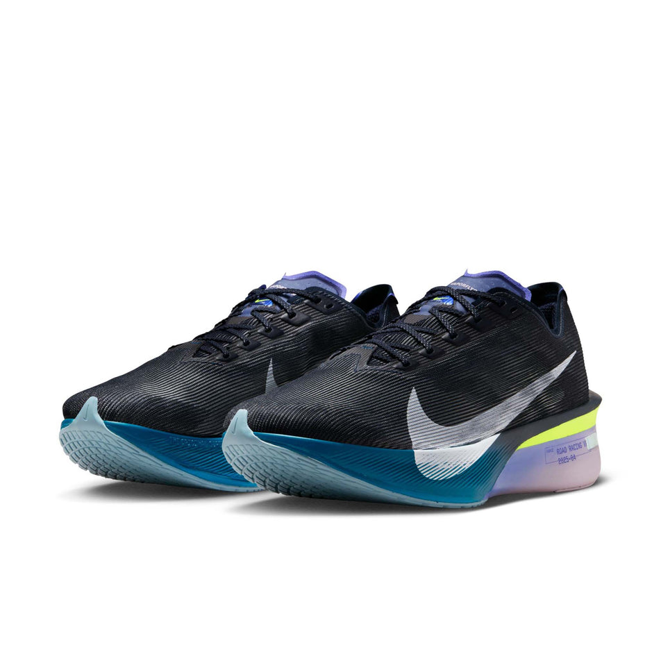 A pair of Nike Men's Vaporfly 4 Road Racing Shoes in the Obsidian/White-Persian Violet colourway. (8753449468066)
