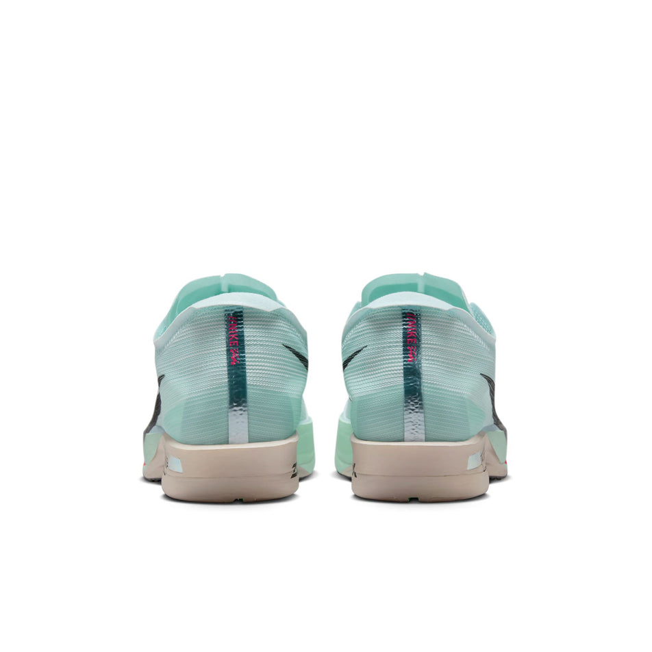 The back of a pair of Nike Men's Streakfly 2 Road Racing Shoes in the Glacier Blue/Black-Mint Foam colourway. (8683259429026)