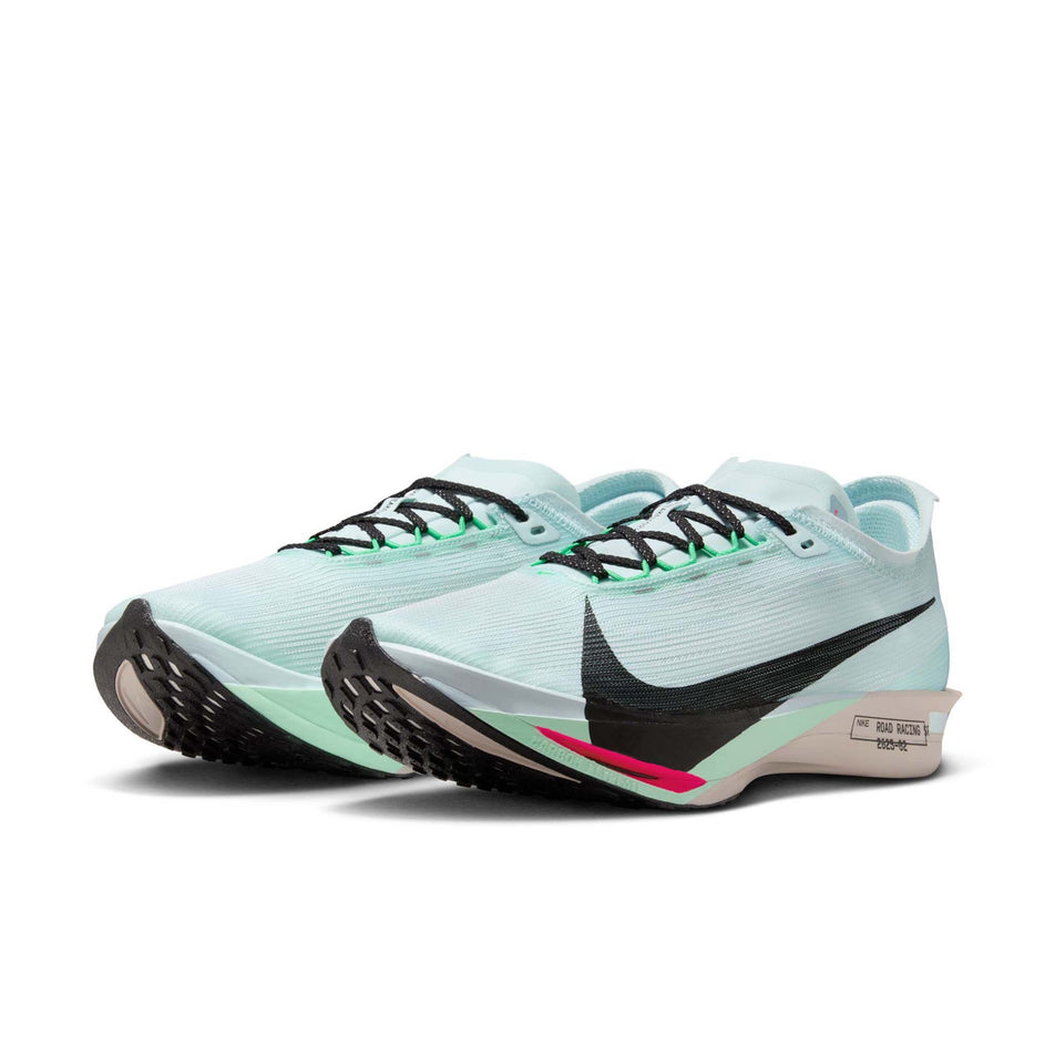 A pair of Nike Men's Streakfly 2 Road Racing Shoes in the Glacier Blue/Black-Mint Foam colourway. (8683259429026)