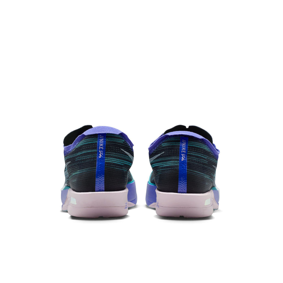 The back of a pair of Nike Men's Streakfly 2 Road Racing Shoes in the Obsidian/White-Persian Violet colourway. (8754762383522)