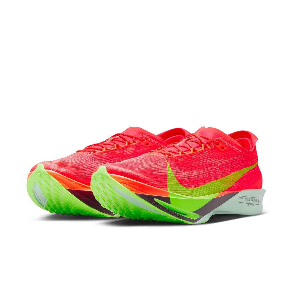 A pair of Nike Men's Streakfly 2 Road Racing Shoes in the Bright Crimson/Lime Blast-Hyper Orange colourway. (8613896519842)