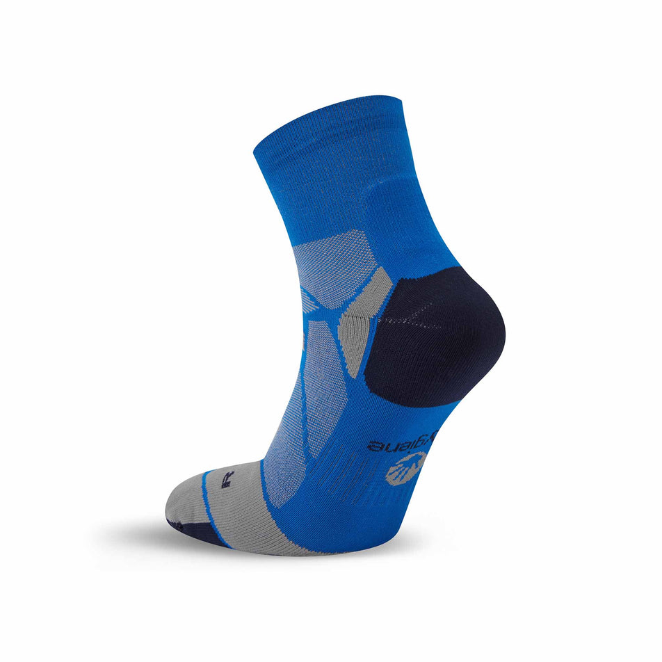 The right sock from a pair of Hilly Unisex Marathon Fresh Anklet Running Socks in the Cobalt/Iron colourway. (8597779611810)