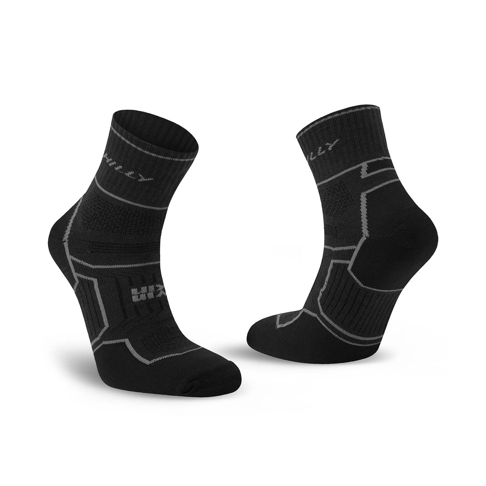 A pair of Hilly Unisex Twin Skin Anklet Running Socks in the Black/Anthracite colourway. (8597751627938)