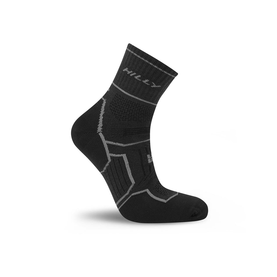 The right sock from a pair of Hilly Unisex Twin Skin Anklet Running Socks in the Black/Anthracite colourway. (8597751627938)