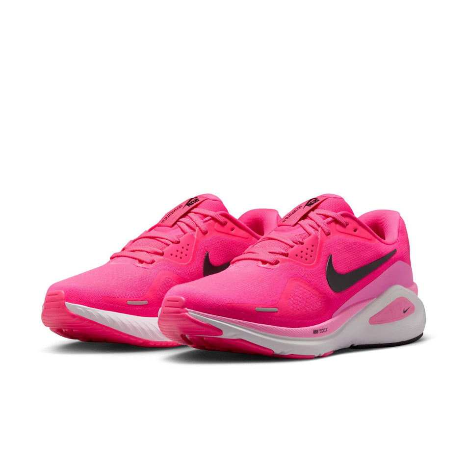 A pair of Nike Women's Structure 26 Road Running Shoes in the Hyper Pink/Black-Pink Spell-White colourway. (8686794997922)