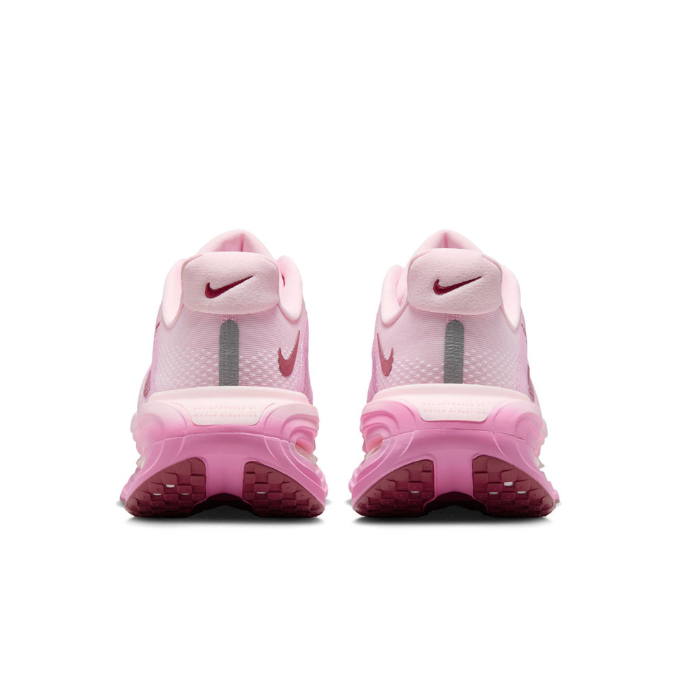 The back of a pair of Nike Women's Vomero Premium Road Running Shoes in the Pink Foam/Pink Smoke-Pink Rise colourway.