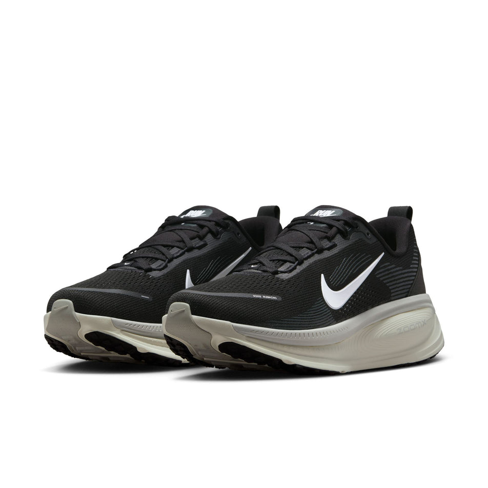 A pair of Nike Men's Vomero 18 Road Running Shoes in the Black/Summit White-Coconut Milk colourway. (8684566708386)