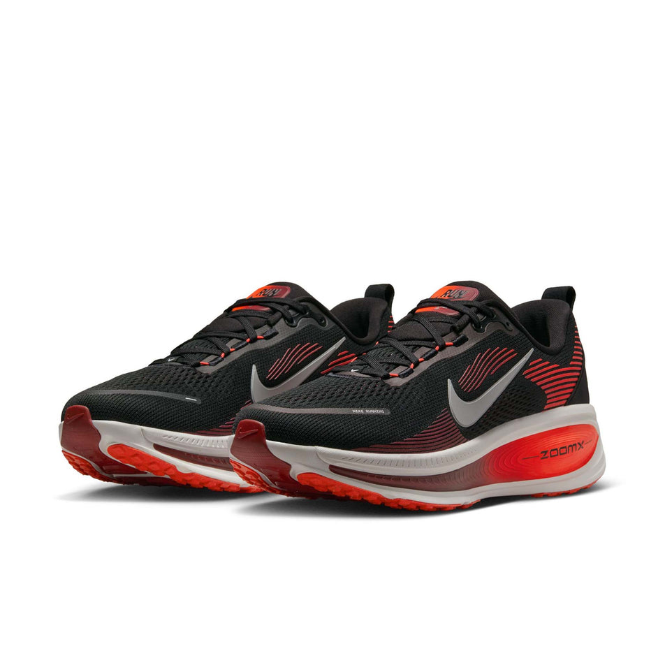 A pair of Nike Men's Vomero 18 Road Running Shoes in the Black/Summit White-Bright Crimson colourway. (8684579061922)
