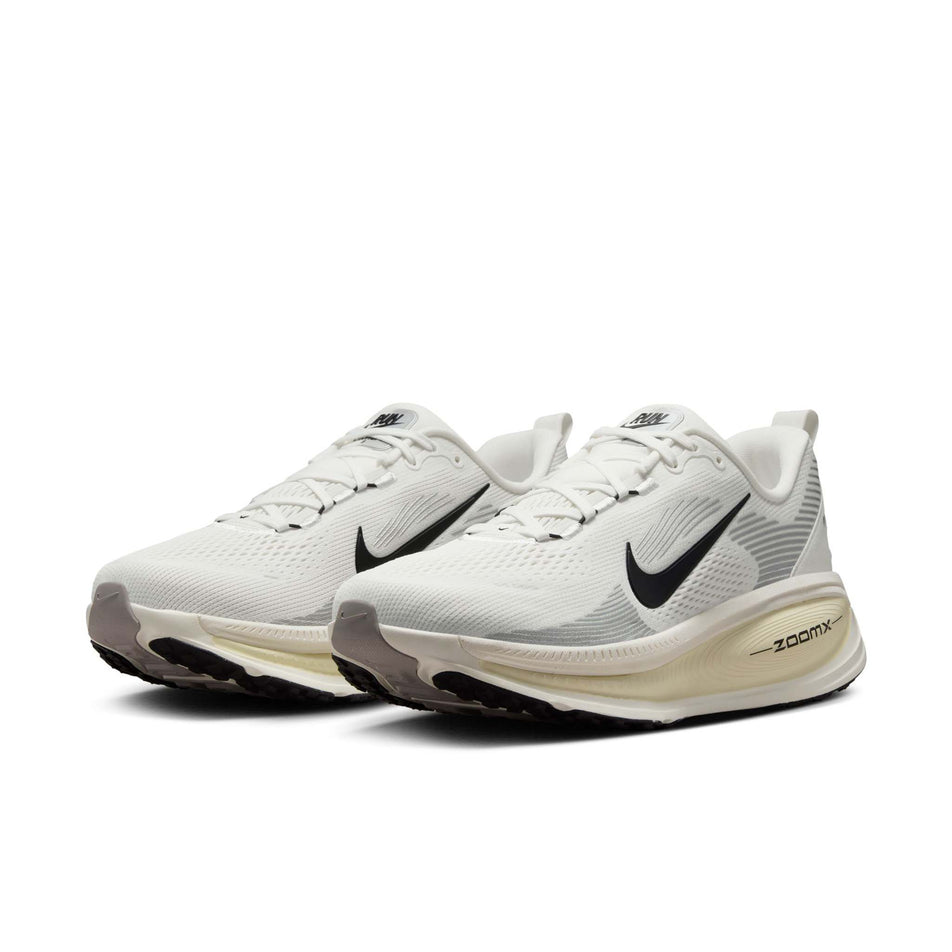 A pair of Nike Men's Vomero 18 Road Running Shoes in the Summit White/Black-Coconut Milk colourway. (8574627086498)