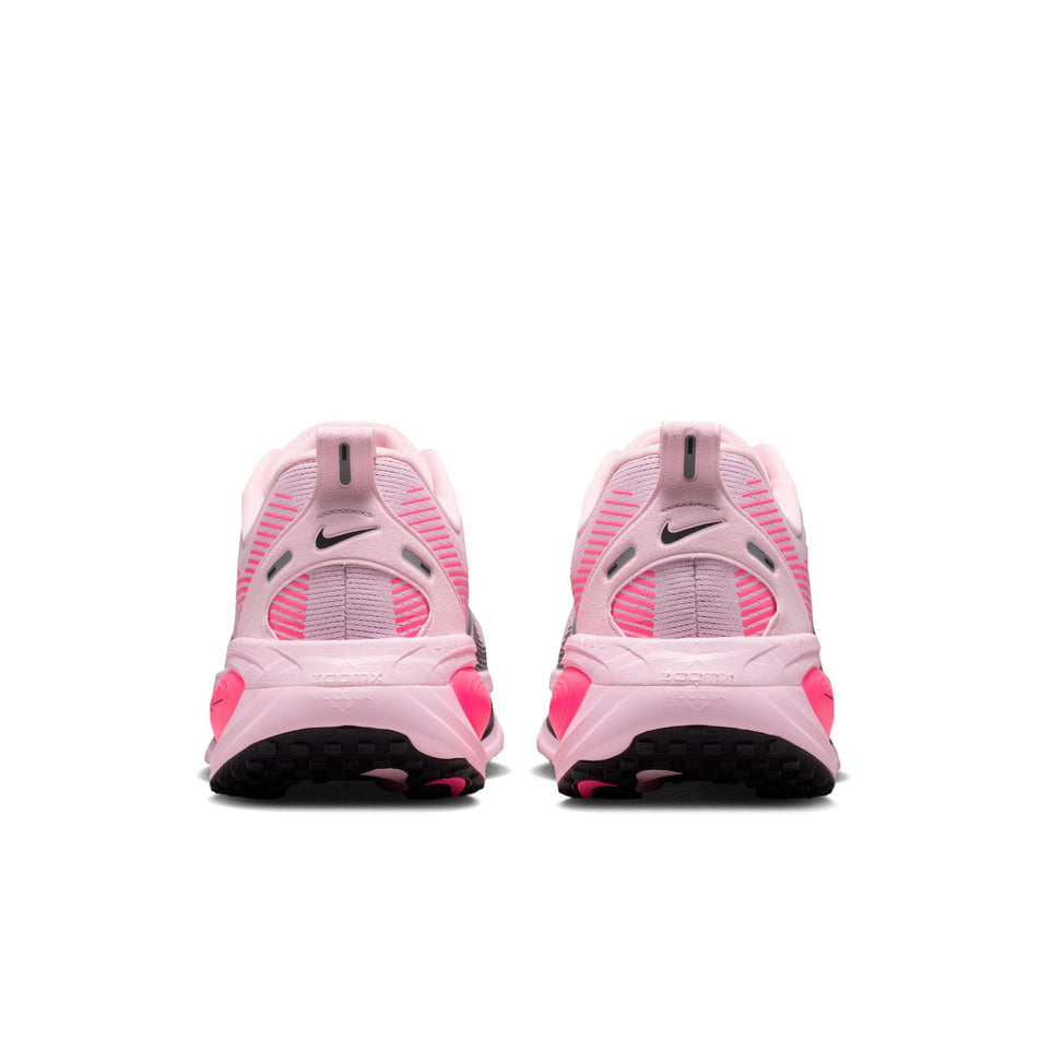 The back of a pair of Nike Men's Vomero 18 Road Running Shoes in the Pink Foam/Black-Hyper Pink colourway.
