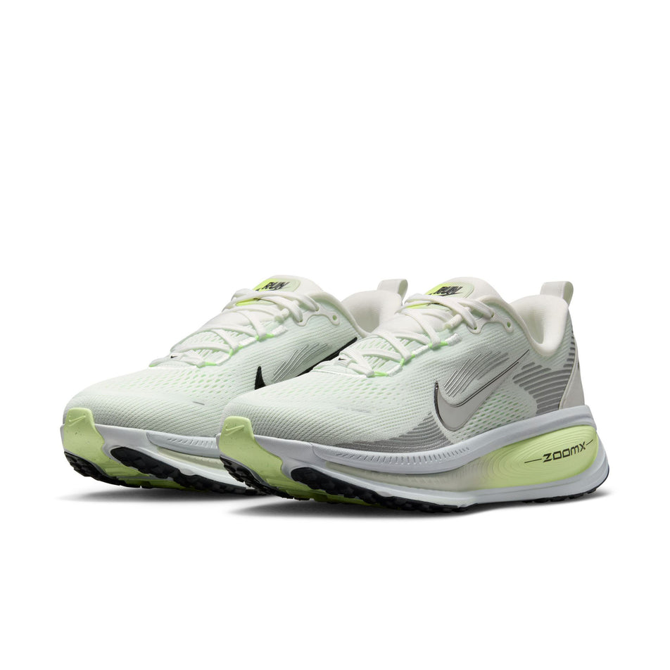 A pair of Nike Women's Vomero 18 Road Running Shoes in the Summit White/Black-Barely Volt colourway. (8725386592418)