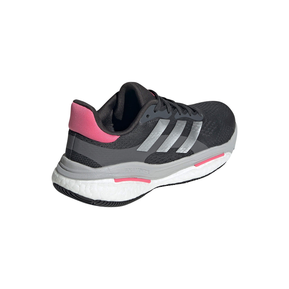 Lateral side of the right shoe from a pair of adidas Women's Solarcontrol 2 Running Shoes in the Carbon/Silver Met./Pink Fusion colourway (8024260575394)
