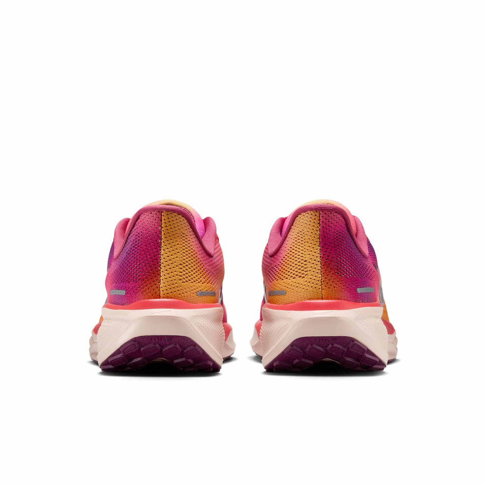 The back of a pair of Nike Women's Pegasus 41 Road Running Shoes in the Ember Glow/Bordeaux-Washed Coral colourway. (8724657340578)
