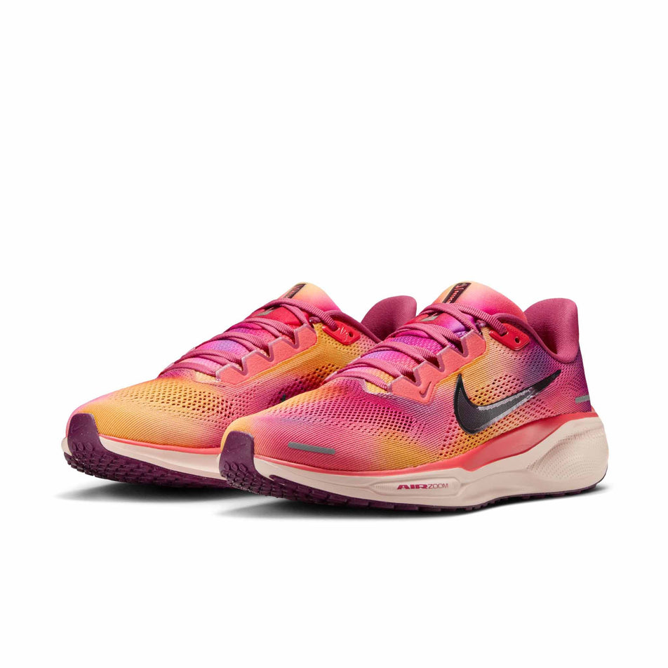 A pair of Nike Women's Pegasus 41 Road Running Shoes in the Ember Glow/Bordeaux-Washed Coral colourway. (8724657340578)