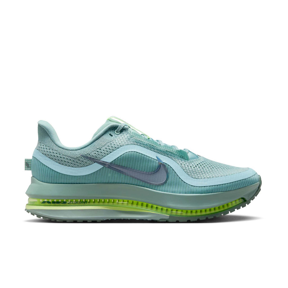Lateral view of the right shoe from a pair of the Nike Men's Pegasus Premium Road Running Shoes in the Cannon/Seaweed-Barely Volt-Volt colourway. (8754763366562)