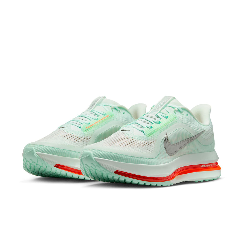 A pair of Nike Men's Pegasus Premium Road Running Shoes in the Barely Green/Bright Crimson-Mint Foam colourway. (8683294982306)