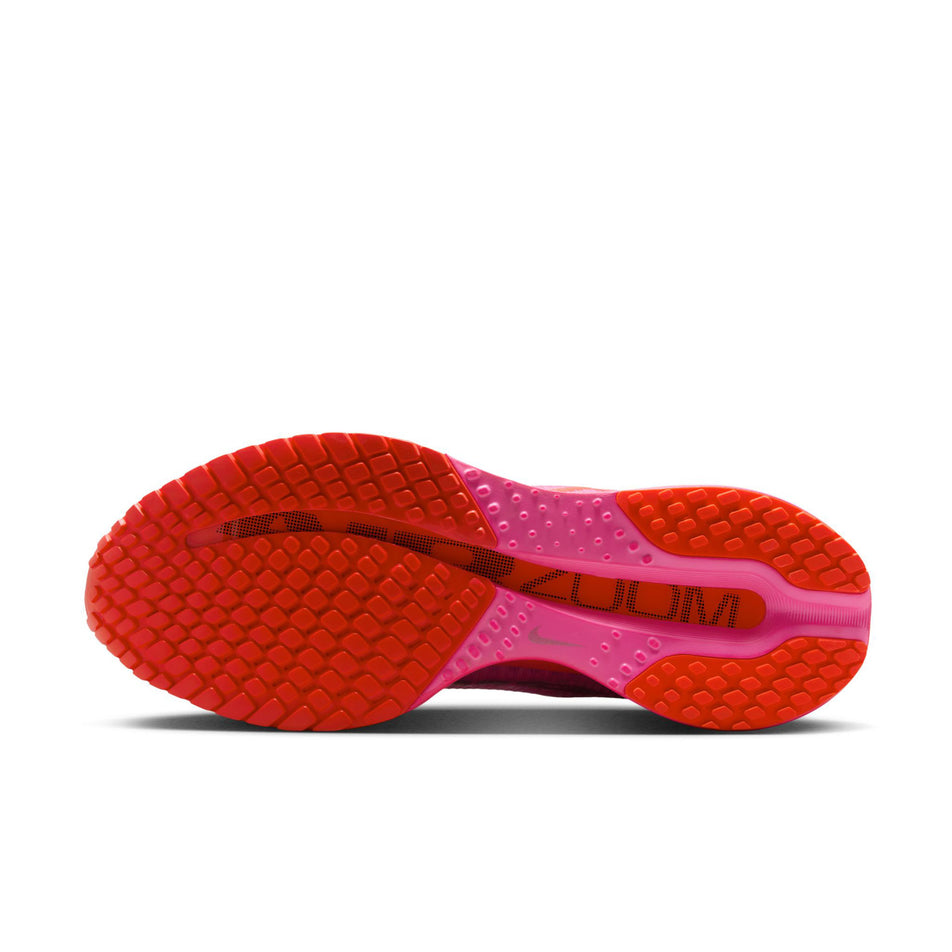 The outsole of the left shoe from a pair of Nike Women's Pegasus Premium Road Running Shoes in the Playful Pink/Bright Crimson-Hyper Pink colourway. (8684696371362)