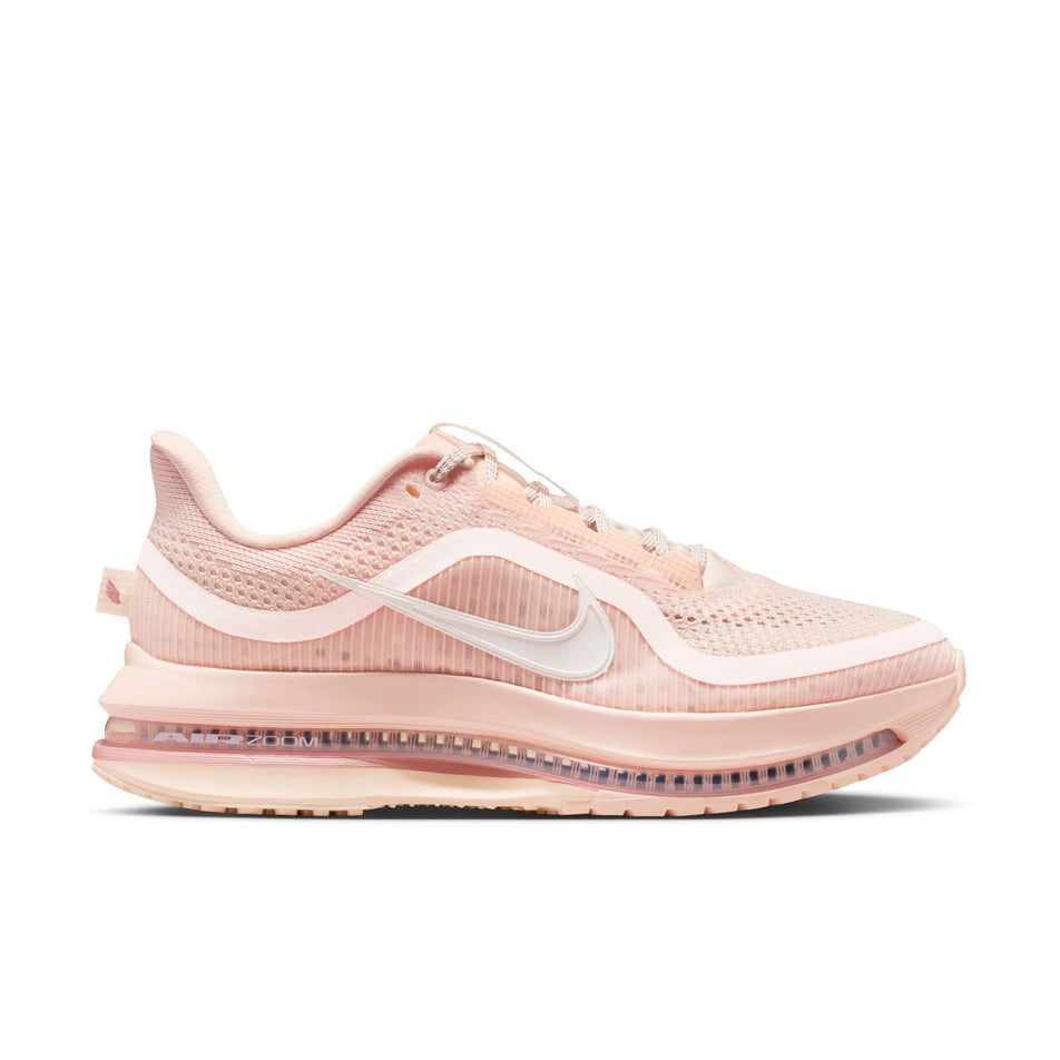 Lateral view of the right shoe from a pair of Nike Women's Pegasus Premium Road Running Shoes in the Guava Ice/Sail-Particle Pink colourway.