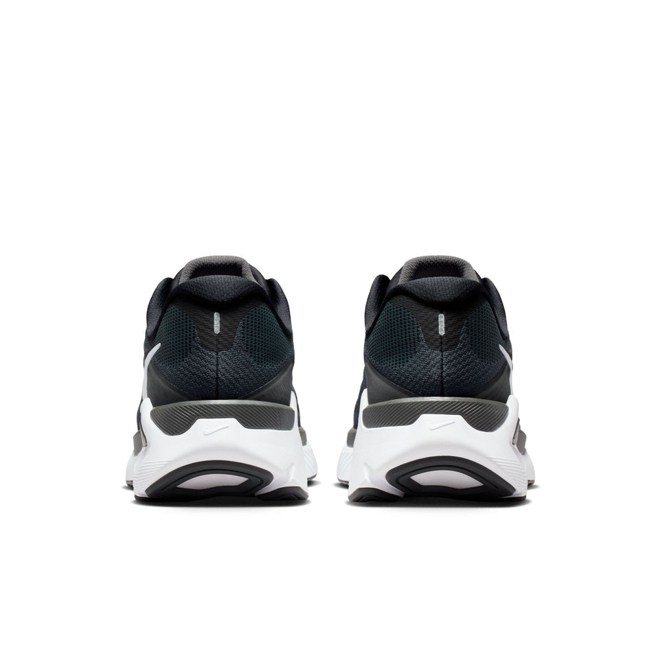 The back of a pair of Nike Men's Structure Plus Road Running Shoes in the Black/White-Anthracite colourway.