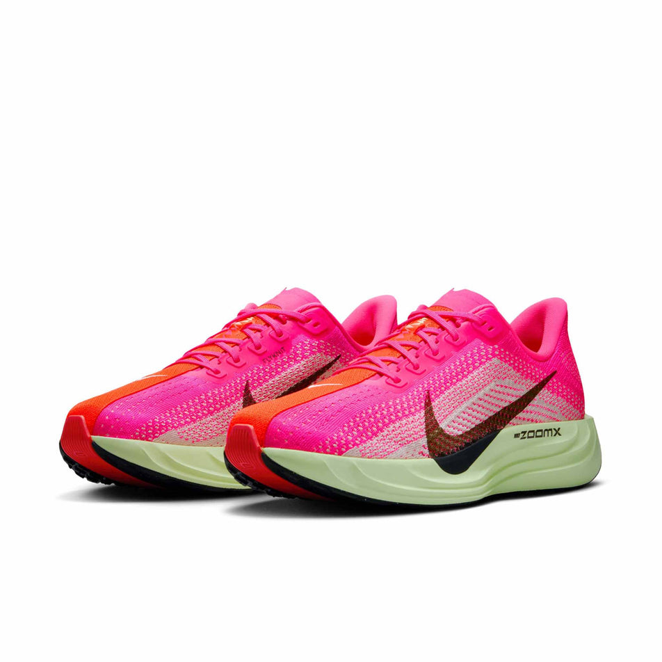 A pair of Nike Men's Pegasus Plus Road Running Shoes in the Hyper Pink/Sequoia-Bright Crimson colourway. (8614436044962)