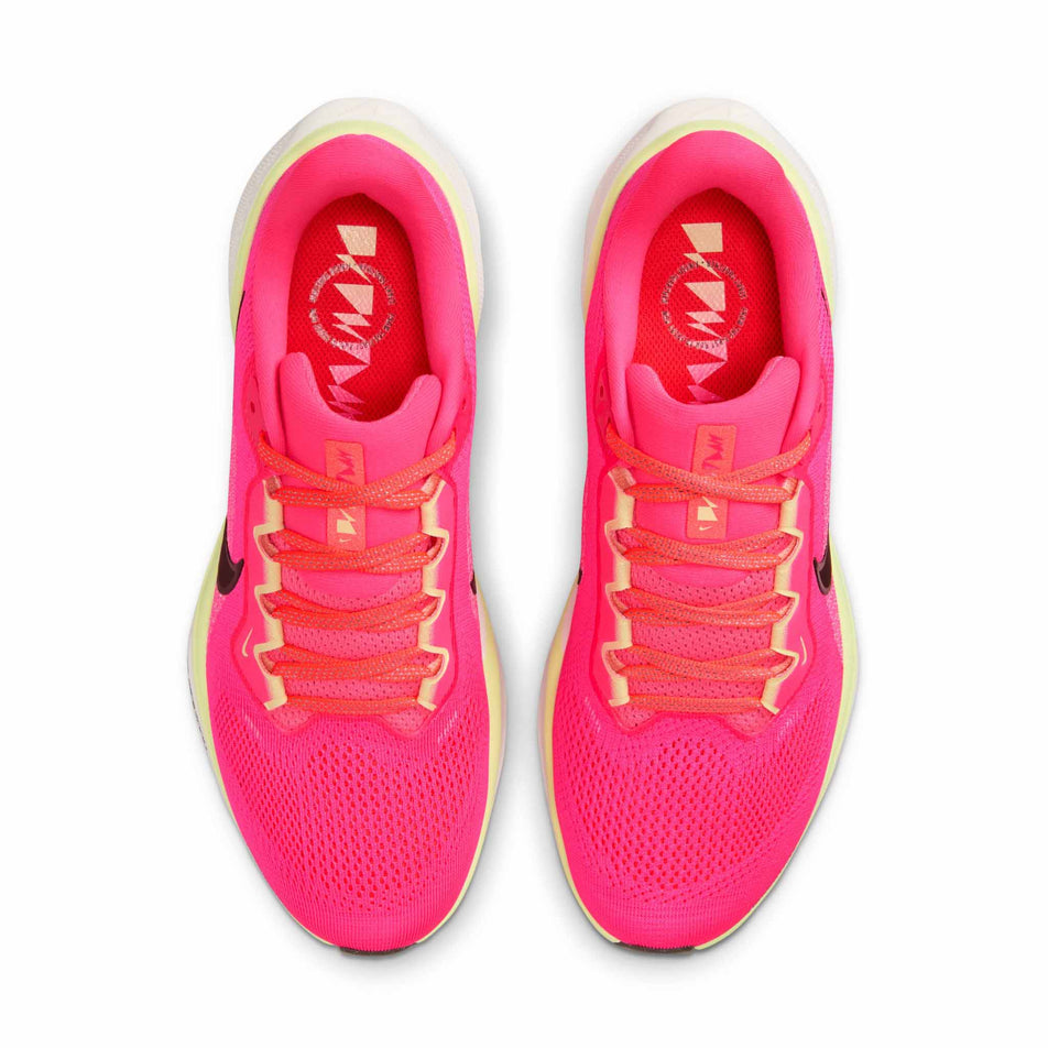 The uppers on a pair of Nike Women's Pegasus 41 Road Running Shoes in the Hyper Pink/Sequoia-Guava Ice colourway. (8620734120098)