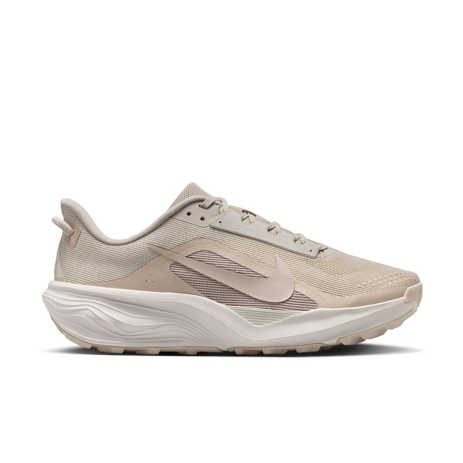 Lateral view of the right shoe from a pair of Nike Men's ACG Pegasus Trail Running Shoes in the Cream II/Cream II-Light Orewood Brown colourway.