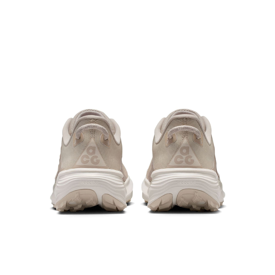 The back of a pair of Nike Men's ACG Pegasus Trail Running Shoes in the Cream II/Cream II-Light Orewood Brown colourway.