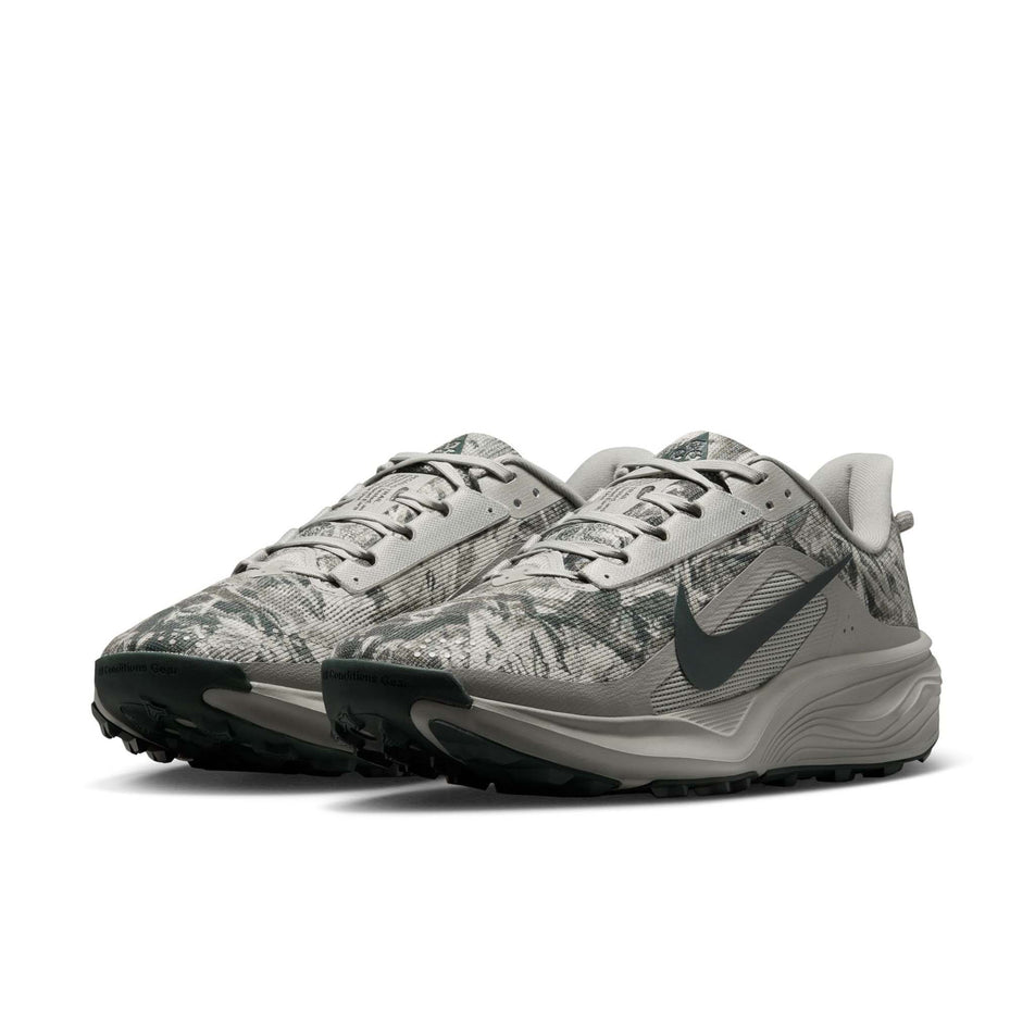 A pair of Nike Men's ACG Pegasus Trail Running Shoes in the Spruce Fog/Black Spruce-Sea Glass colourway.