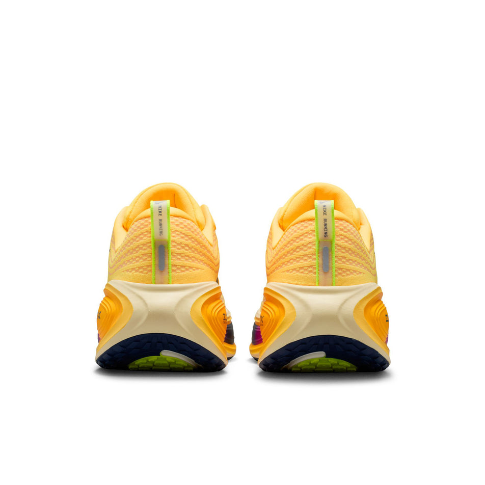 The back of a pair of Nike Men's Vomero Plus Road Running Shoes in the Citron Pulse/Blue Void-Alabaster colourway.