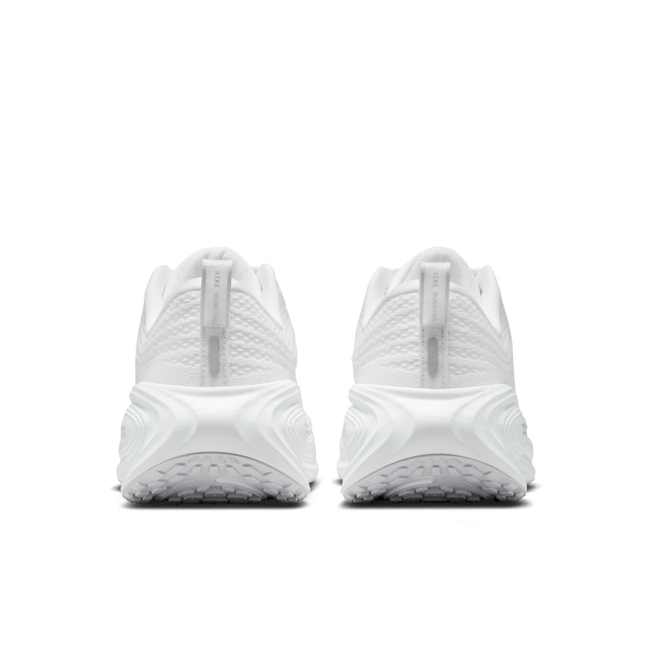 The back of a pair of Nike Women's Vomero Plus Road Running Shoes in the White/Summit White-Photon Dust colourway. (8756158660770)