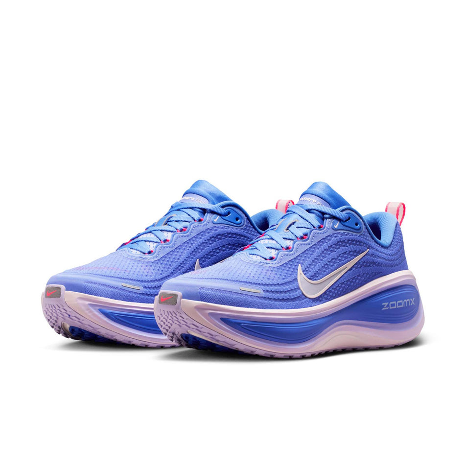 A pair of Nike Women's Vomero Plus Road Running Shoes in the Sapphire/Light Violet-Violet Mist colourway.