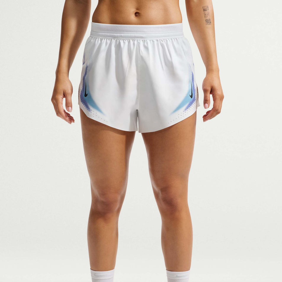 Front view of a model wearing the Nike Women's AeroSwift Dri-FIT ADV Brief-Lined 3