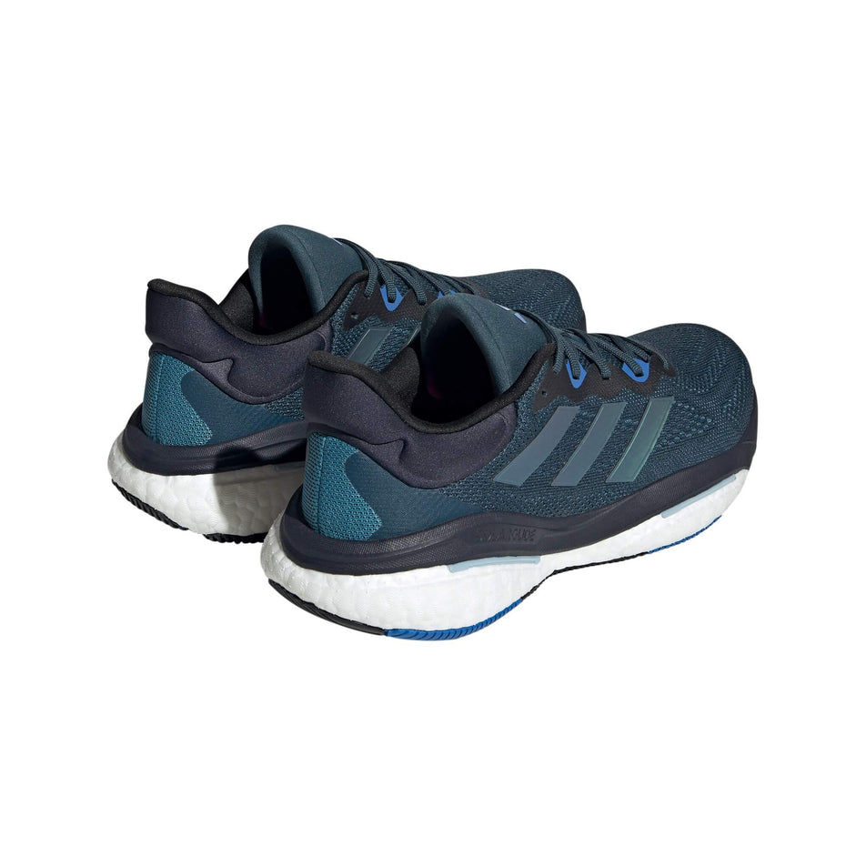 Back view of a pair of adidas Men's Solarglide 6 Running Shoes in the Arctic Night/Core Black/Arctic Fusion colourway (7969125171362)
