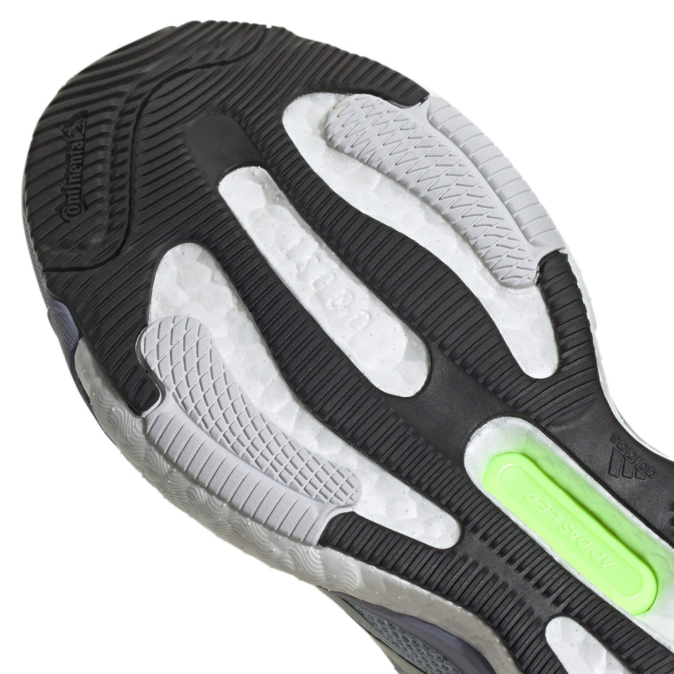 Outsole of the mid-to-front part of the right shoe from a pair of adidas Women's Solarglide 6 Running Shoes in the Wonder Blue/Lucid Lemon/Lucid Lemon colourway (7969220362402)