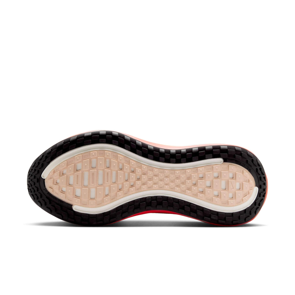 Outsole of the left shoe from a pair of Nike Women's Vomero Plus SE Road Running Shoes in the Ember Glow/Bordeaux-Marakesh colourway. (8764921872546)