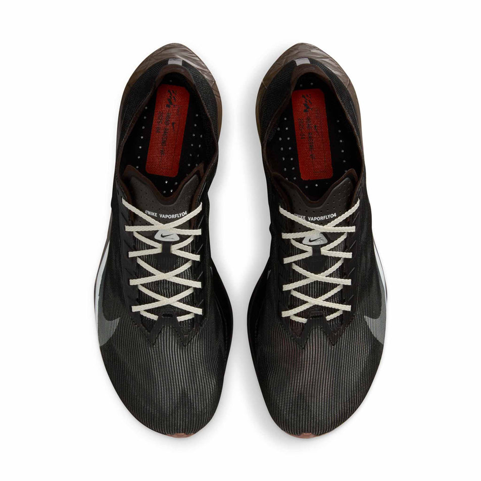 The uppers of a pair of Nike Men's Vaporfly 4 Road Racing Shoes in the Velvet Brown/Soft Pearl-Black colourway. (8723634094242)
